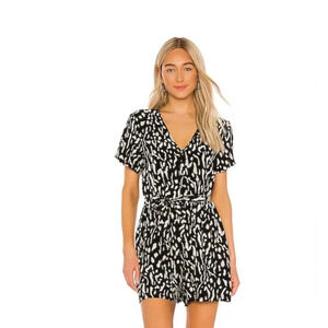 Rails Sophia Romper in Black Abstract Cheetah. Size Small.